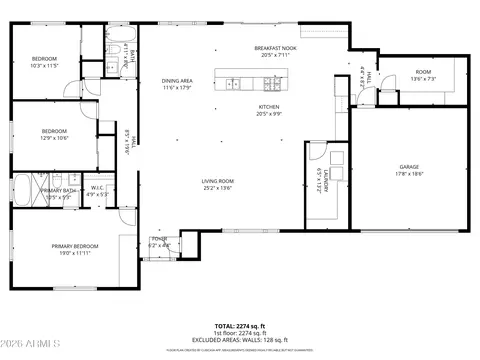 Floorplan - 6128 N 16th Pl, Phoenix, AZ 85016 photo 1 of 1