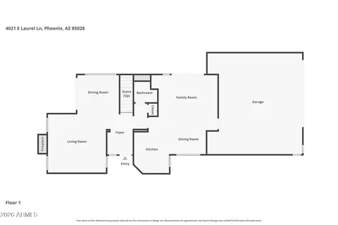 Floorplan - 4021 E Laurel Ln NE, Phoenix, AZ 85028 photo 2 of 2