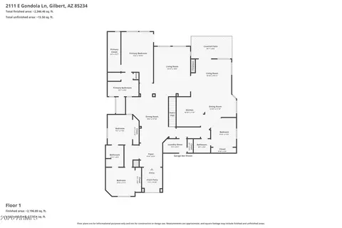 Floorplan - 2111 E Gondola Ln, Gilbert, AZ 85234 photo 2 of 2