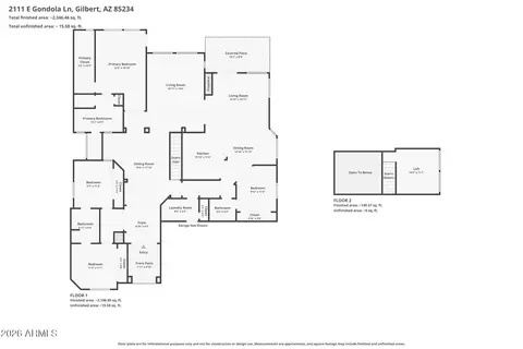 Floorplan - 2111 E Gondola Ln, Gilbert, AZ 85234 photo 1 of 2
