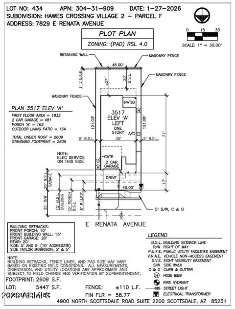 Floorplan - 7829 E Renata Ave, Mesa, AZ 85212 photo 2 of 2