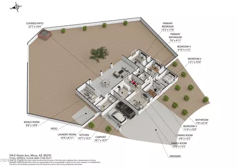 Floorplan - 314 E Glade Ave, Mesa, AZ 85210 photo 2 of 3