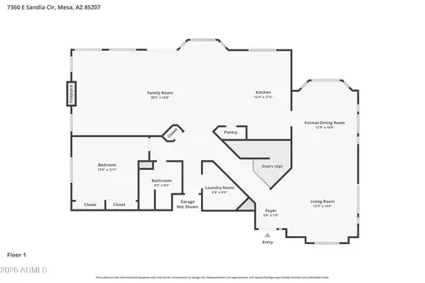 Floorplan - 7360 E Sandia Cir, Mesa, AZ 85207 photo 1 of 3