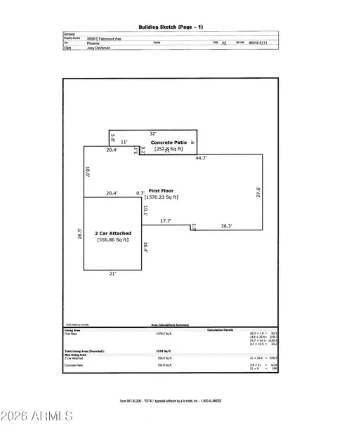 Floorplan - 3506 E Fairmount Ave, Phoenix, AZ 85018 photo 1 of 1