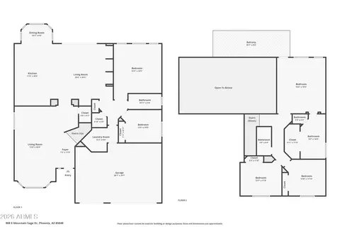 Floorplan - 908 E Mountain Sage Dr, Phoenix, AZ 85048 photo 1 of 1
