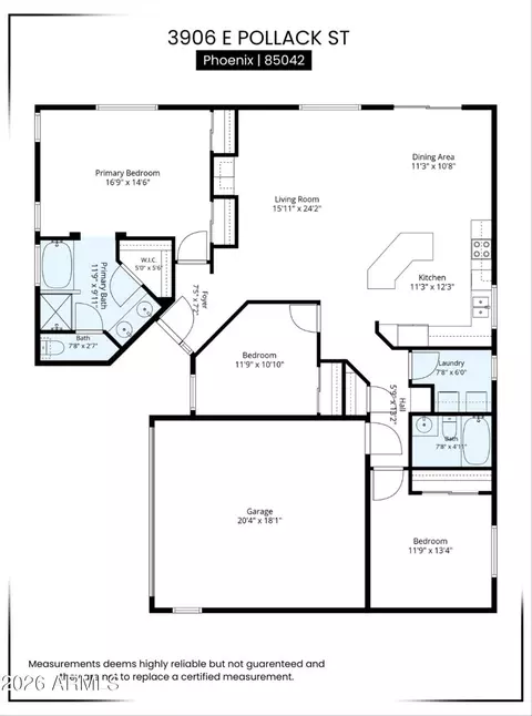 Floorplan - 3906 E Pollack St, Phoenix, AZ 85042 photo 1 of 1