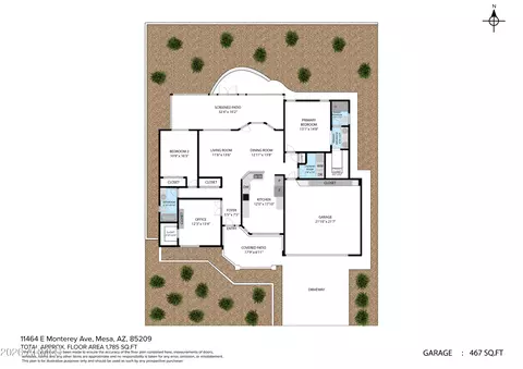 Floorplan - 11464 E Monterey Ave, Mesa, AZ 85209 photo 1 of 2