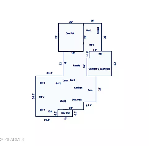 Floorplan - 4045 E Cambridge Ave, Phoenix, AZ 85008 photo 1 of 1