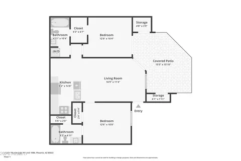 Floorplan - 1720 E Thunderbird Rd #1086, Phoenix, AZ 85022 photo 1 of 1