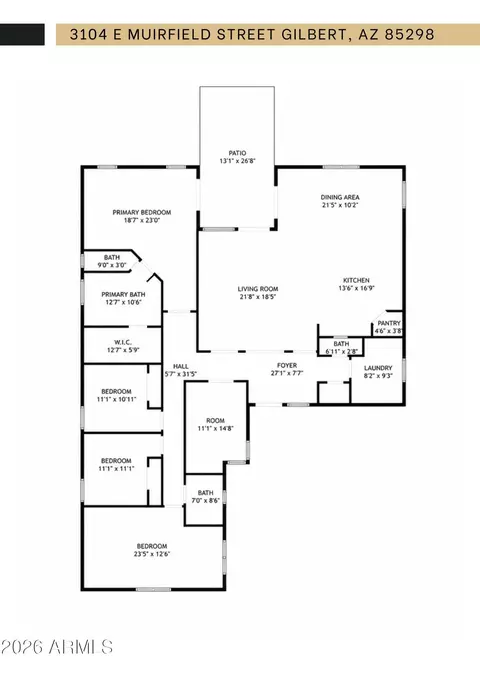 Floorplan - 3104 E Muirfield St, Gilbert, AZ 85298 photo 2 of 2