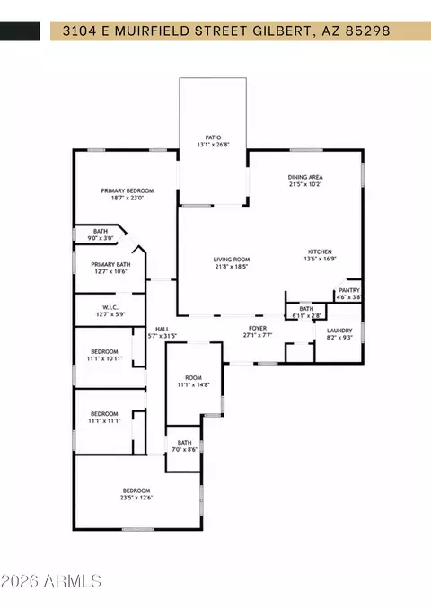 Floorplan - 3104 E Muirfield St, Gilbert, AZ 85298 photo 1 of 2