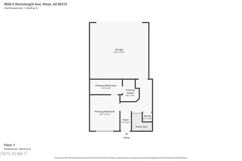 Floorplan - 9836 E Wavelength Ave, Mesa, AZ 85212 photo 2 of 2