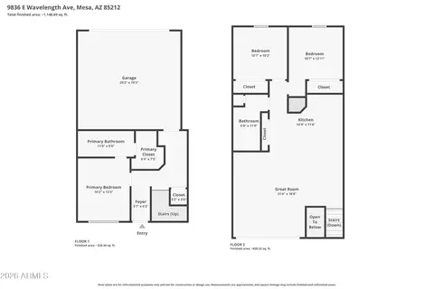 Floorplan - 9836 E Wavelength Ave, Mesa, AZ 85212 photo 1 of 2