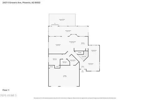 Floorplan - 2437 E Grovers Ave, Phoenix, AZ 85032 photo 2 of 3