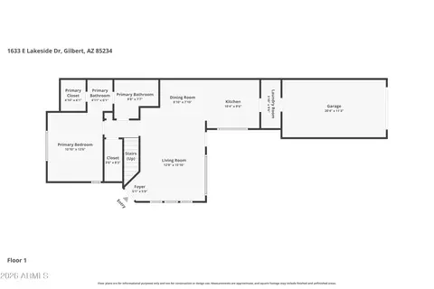 Floorplan - 1633 E Lakeside Dr #120, Gilbert, AZ 85234 photo 2 of 2