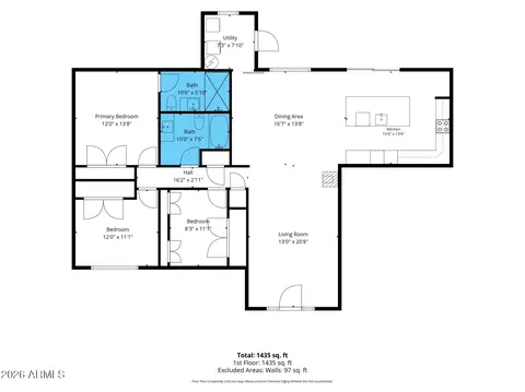 Floorplan - 1341 E Orchid Ln, Phoenix, AZ 85020 photo 1 of 2
