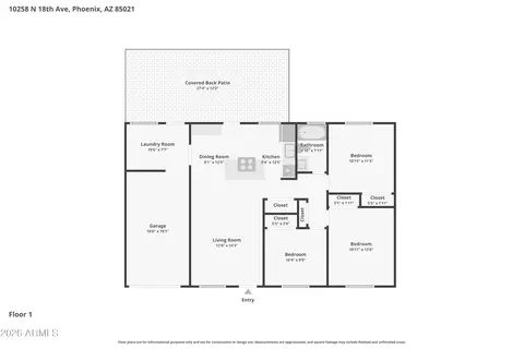 Floorplan - 10258 N 18th Ave, Phoenix, AZ 85021 photo 1 of 1