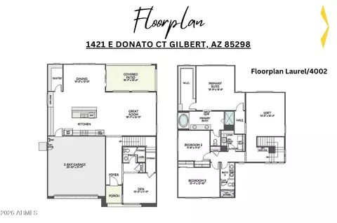 Floorplan - 1421 E Donato Ct, Gilbert, AZ 85298 photo 1 of 1