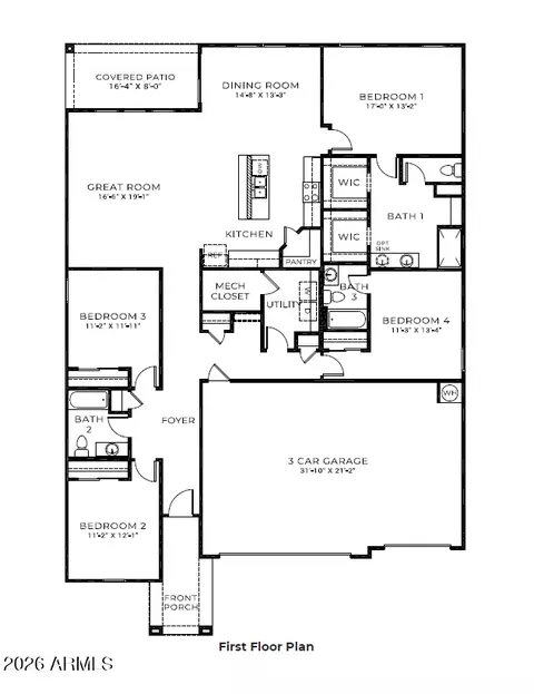 Floorplan - 12711 E Bahia Ct, Florence, AZ 85132 photo 1 of 1