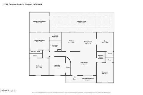 Floorplan - 1229 E Devonshire Ave, Phoenix, AZ 85014 photo 1 of 1