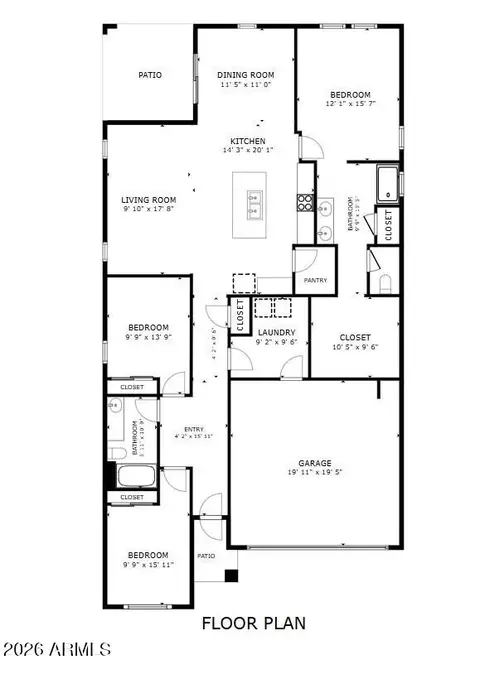 Floorplan - 18633 W Desert Hollow Dr, Wittmann, AZ 85361 photo 1 of 1