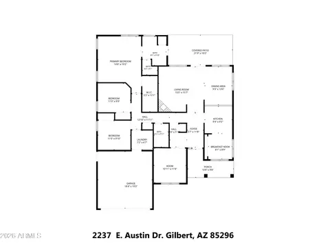 Floorplan - 2237 E Austin Dr, Gilbert, AZ 85296 photo 2 of 2