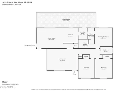 Floorplan - 1635 E Dana Ave, Mesa, AZ 85204 photo 1 of 1