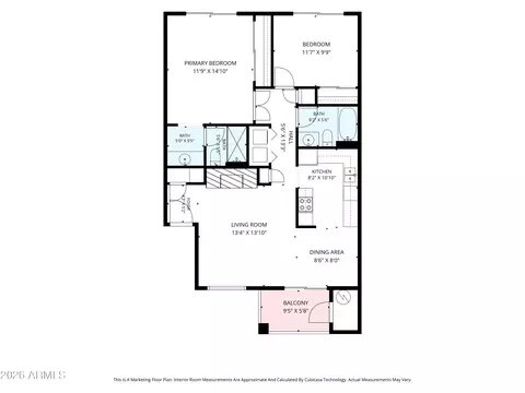 Floorplan - 3102 E Clarendon Ave #206, Phoenix, AZ 85016 photo 1 of 2