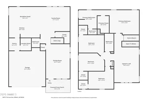 Floorplan - 3497 E Terrace Ave, Gilbert, AZ 85234 photo 2 of 2