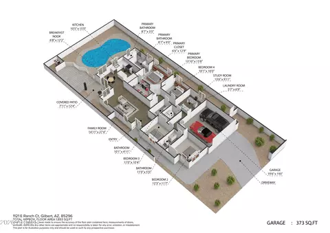 Floorplan - 1121 E Ranch Ct, Gilbert, AZ 85296 photo 1 of 1