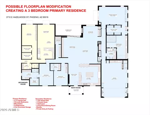 Floorplan - 3710 E Hazelwood St, Phoenix, AZ 85018 photo 3 of 3