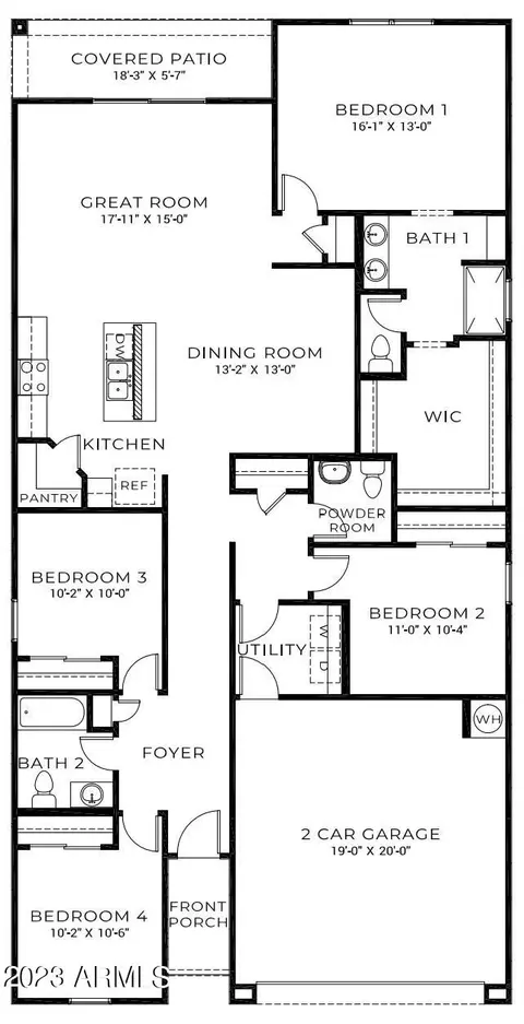 Floorplan - 2824 W Sable Ave, Apache Junction, AZ 85120 photo 1 of 1