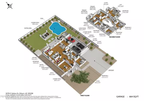 Floorplan - 3076 E Vallejo Dr, Gilbert, AZ 85298 photo 2 of 4