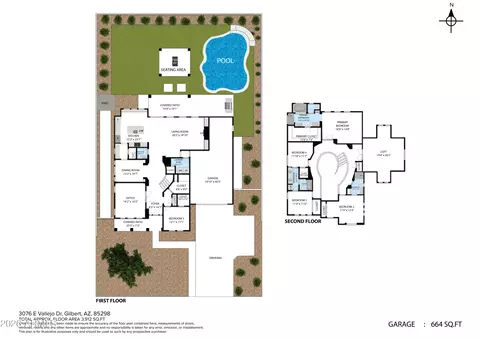 Floorplan - 3076 E Vallejo Dr, Gilbert, AZ 85298 photo 1 of 4