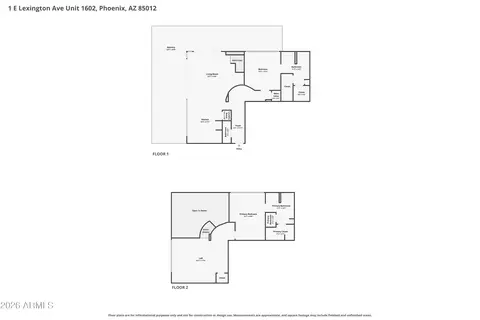 Floorplan - 1 E Lexington Ave #1602, Phoenix, AZ 85012 photo 1 of 3