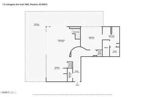 Floorplan - 1 E Lexington Ave #1602, Phoenix, AZ 85012 photo 2 of 3