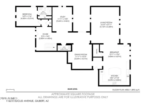 Floorplan - 1162 Euclid Ave, Gilbert, AZ 85297 photo 1 of 2