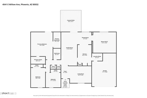 Floorplan - 4541 E Willow Ave, Phoenix, AZ 85032 photo 3 of 5