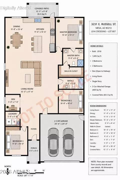 Floorplan - 3231 E Russell St, Mesa, AZ 85213 photo 2 of 2