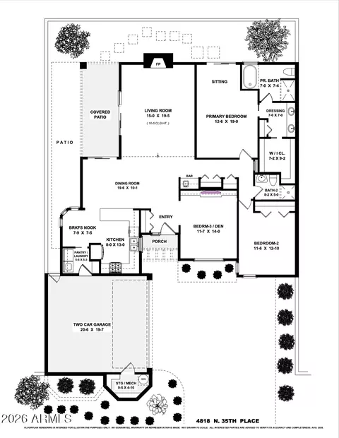 Floorplan - 4818 N 35th Pl, Phoenix, AZ 85018 photo 1 of 2