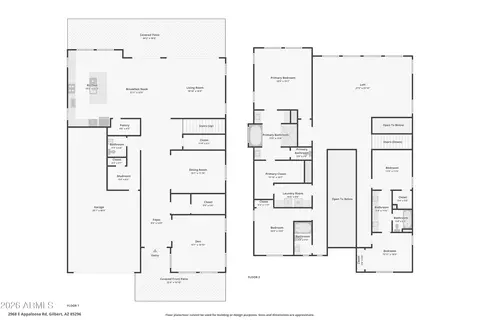Floorplan - 2968 E Appaloosa Rd, Gilbert, AZ 85296 photo 2 of 2