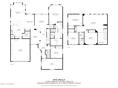 Floorplan - 6766 S Seneca Ct, Gilbert, AZ 85298 photo 3 of 4