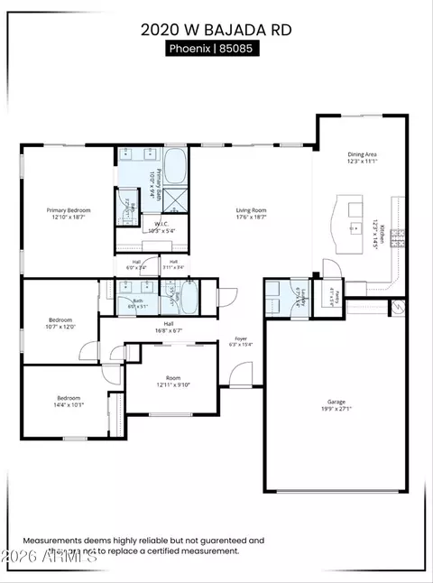 Floorplan - 2020 W Bajada Rd, Phoenix, AZ 85085 photo 1 of 1