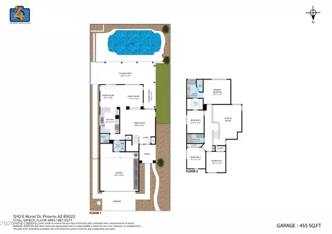 Floorplan - 1243 E Muriel Dr, Phoenix, AZ 85022 photo 1 of 4