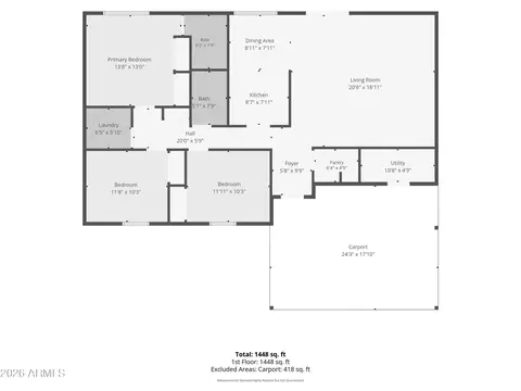 Floorplan - 2436 E Jerome Ave, Mesa, AZ 85204 photo 1 of 1