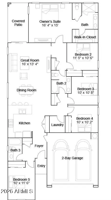 Floorplan - 2177 W Rutledge Ave, Apache Junction, AZ 85120 photo 1 of 1