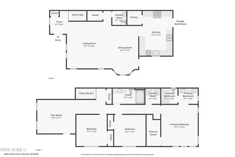 Floorplan - 4383 E Morrow Dr, Phoenix, AZ 85050 photo 2 of 2
