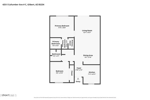 Floorplan - 425 E Cullumber Ave #C, Gilbert, AZ 85234 photo 1 of 1