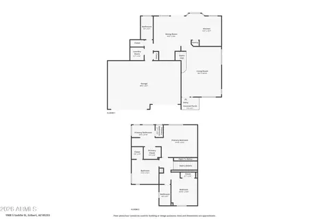 Floorplan - 1908 S Saddle St, Gilbert, AZ 85233 photo 3 of 9