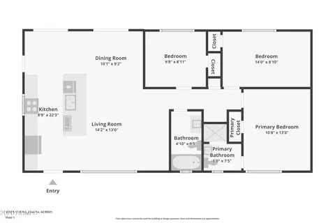 Floorplan - 7613 N 17th Ave, Phoenix, AZ 85021 photo 1 of 1